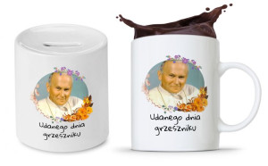 Zestaw Jan Paweł Papaj Prezent Kubek + Skarbonka