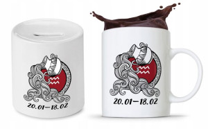 Zestaw Kubek + Skarbonka Znaki Zodiaku Zodiakara