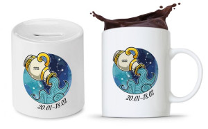 Zestaw Kubek + Skarbonka Znaki Zodiaku Zodiakara