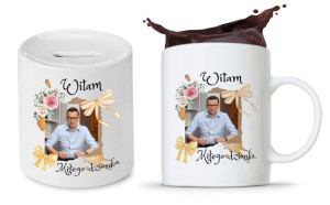 Zestaw Mateusz Morawiecki Pis Kubek + Skarbonka