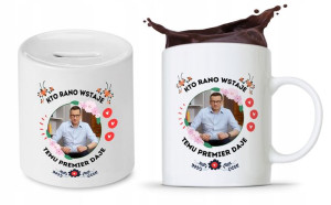 Zestaw Mateusz Morawiecki Pis Kubek + Skarbonka