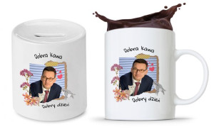 Zestaw Mateusz Morawiecki Pis Kubek + Skarbonka