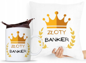 Zestaw Poduszka + Kubek Dla Bankiera Prezent
