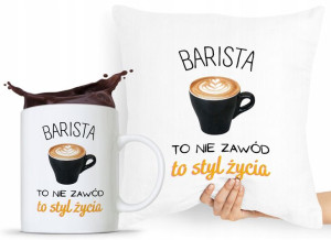 Zestaw Poduszka + Kubek Dla Baristy Prezent