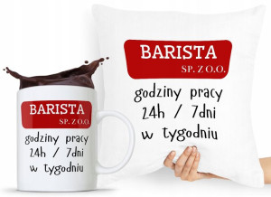 Zestaw Poduszka + Kubek Dla Baristy Prezent