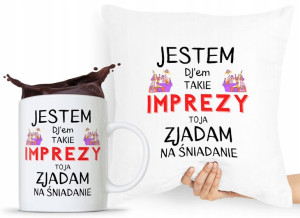 Zestaw Poduszka + Kubek Dla Dja Muzyka Prezent