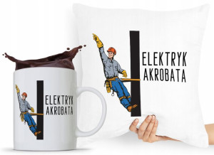 Zestaw Poduszka + Kubek Dla Elektryka Prezent
