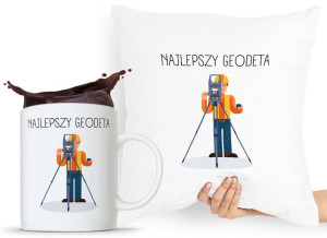 Zestaw Poduszka + Kubek Dla Geodety Prezent