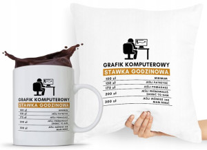 Zestaw Poduszka + Kubek Dla Grafika Graficzki