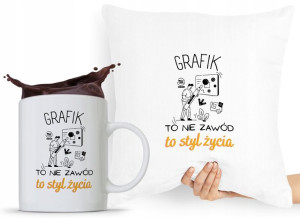 Zestaw Poduszka + Kubek Dla Grafika Graficzki