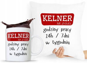 Zestaw Poduszka + Kubek Dla Kelnera Prezent