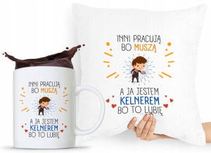 Zestaw Poduszka + Kubek Dla Kelnera Prezent