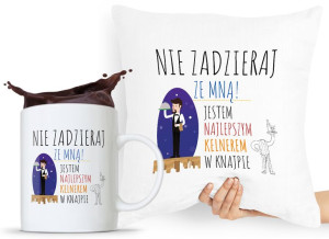 Zestaw Poduszka + Kubek Dla Kelnera Prezent
