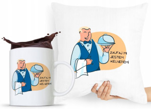Zestaw Poduszka + Kubek Dla Kelnera Prezent