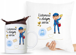 Zestaw Poduszka + Kubek Dla Listonosza Dostawcy