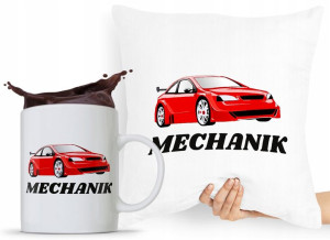Zestaw Poduszka + Kubek Dla Mechanika Prezent