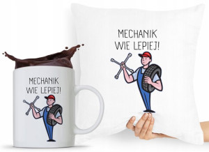 Zestaw Poduszka + Kubek Dla Mechanika Prezent