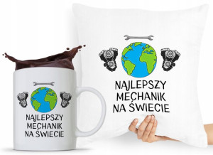 Zestaw Poduszka + Kubek Dla Mechanika Prezent