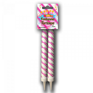  Fontanna Tortowa 12cm 2szt. Różowa | Idealna dekoracja tortów | TXF558