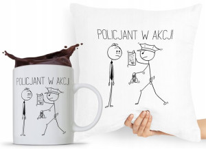 Zestaw Poduszka + Kubek Dla Policjanta Policjantki