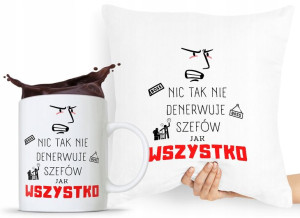 Zestaw Poduszka + Kubek Dla Szefa Szefowej Prezent
