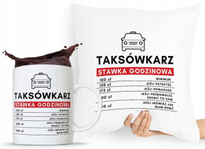Zestaw Poduszka + Kubek Dla Taksówkarza Taryfiarza