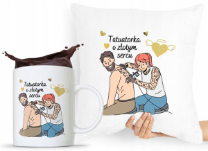 Zestaw Poduszka + Kubek Dla Tatuażysty Prezent