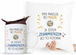 Zestaw Poduszka + Kubek Dla Zegarmistrza Prezent