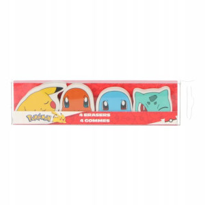 Gumki Do Mazania Pokemon Pikachu Bulbasaur 4pak