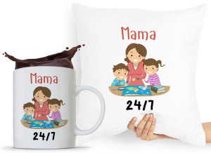 Zestaw Poduszka + Kubek Dzień Mamy Matki Prezent
