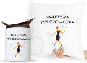 Zestaw Poduszka + Kubek Imprezowicza Imprezowiczki