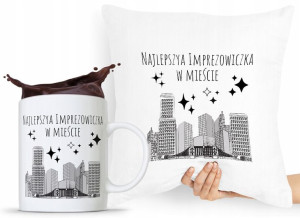 Zestaw Poduszka + Kubek Imprezowicza Imprezowiczki