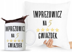 Zestaw Poduszka + Kubek Imprezowicza Imprezowiczki