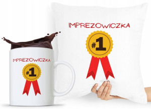 Zestaw Poduszka + Kubek Imprezowicza Imprezowiczki