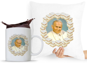 Zestaw Poduszka + Kubek Jan Paweł Ii Papież