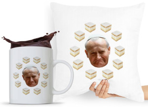 Zestaw Poduszka + Kubek Jan Paweł Ii Papież