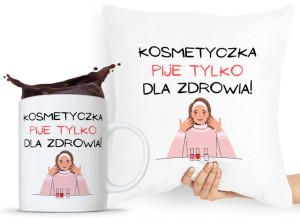 Zestaw Poduszka + Kubek Kosmetyczki Makijażystki