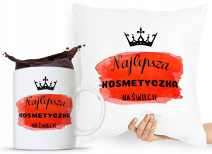 Zestaw Poduszka + Kubek Kosmetyczki Makijażystki