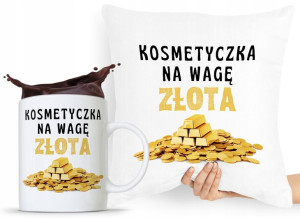 Zestaw Poduszka + Kubek Kosmetyczki Makijażystki
