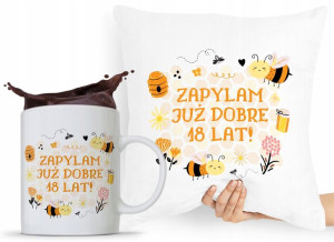 Zestaw Poduszka + Kubek Na Urodziny 18 18te 18-te
