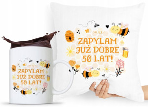 Zestaw Poduszka + Kubek Na Urodziny 50 50te 50-te