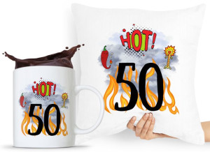 Zestaw Poduszka + Kubek Na Urodziny 50 50te 50-te