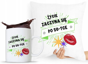 Zestaw Poduszka + Kubek Na Urodziny 50 50te 50-te