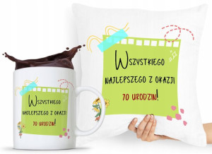 Zestaw Poduszka + Kubek Na Urodziny 70 70te 70-te