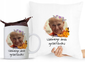 Zestaw Poduszka + Kubek Papież Jan Paweł Papaj