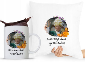 Zestaw Poduszka + Kubek Papież Jan Paweł Papaj