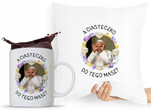 Zestaw Poduszka + Kubek Papież Jan Paweł Papaj