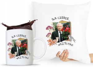 Zestaw Poduszka + Kubek Pis Jarosław Kaczyński