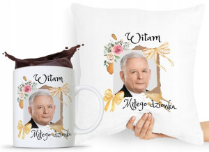Zestaw Poduszka + Kubek Pis Jarosław Kaczyński