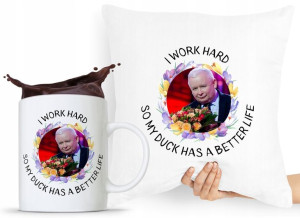 Zestaw Poduszka + Kubek Pis Jarosław Kaczyński